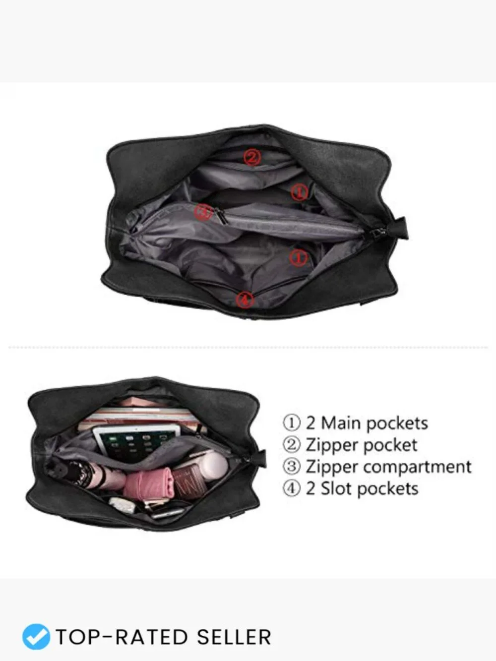 Large Hobo Shoulder Bag Women Anti Scratch PU Leather Tote Handbag Adjustable